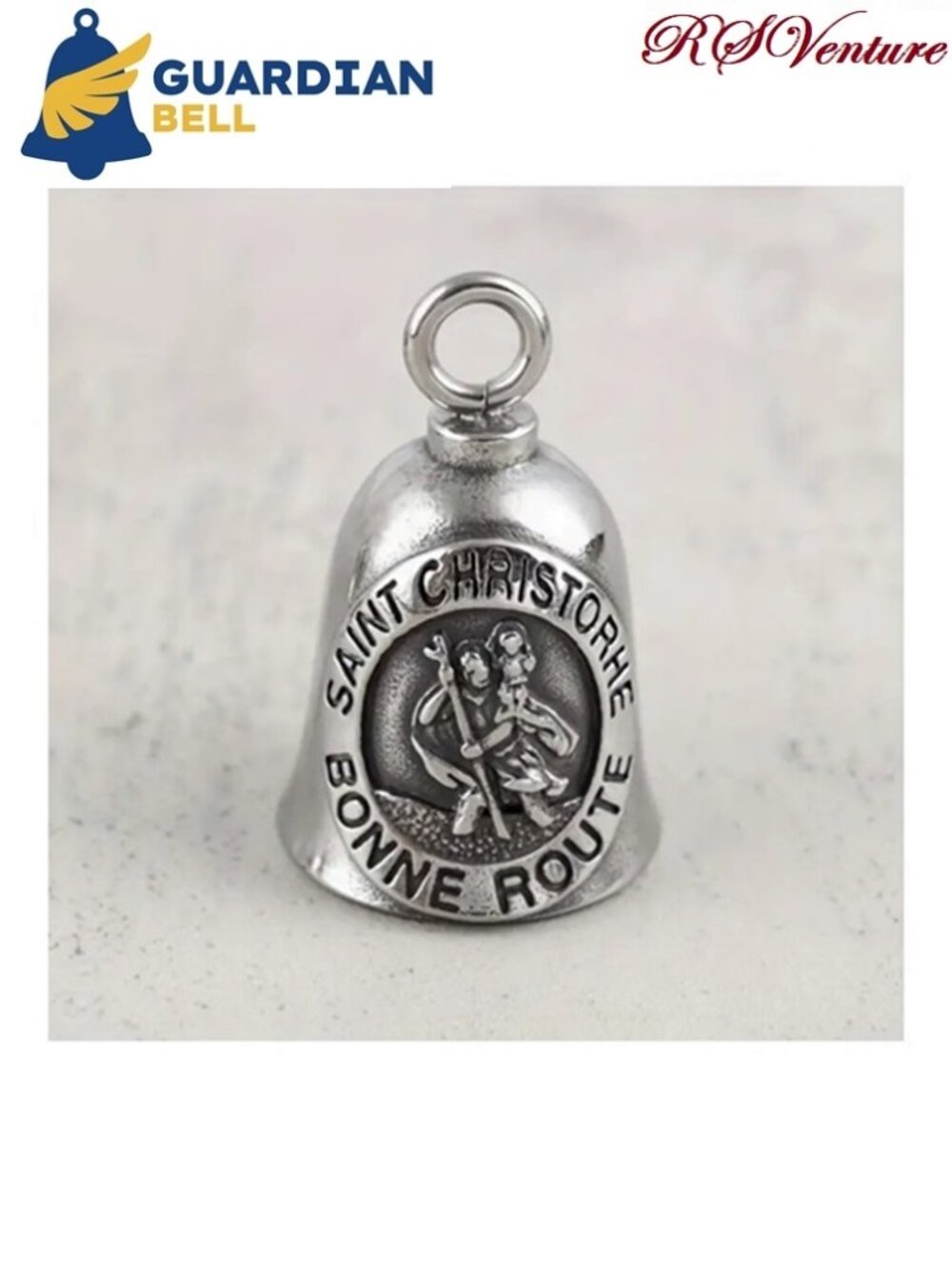 Saint Christopher Motorcycle Bell, Guardian Bell, Gremlin Bell, Biker Bell